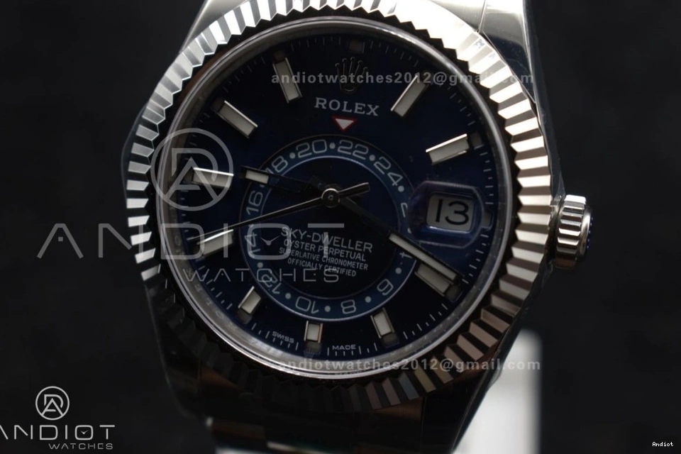 SS ZF 1:1 Edition Bracelet on 326934 SS 904L Blue Best Sky-Dweller A2824 Dial 1117